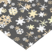 Elegant Kerstmis Gold Snowflake Patroon Korte Tafelloper (Hoek)