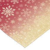 Elegant Kerstmis Gold Snowflake Patroon Korte Tafelloper (Hoek)