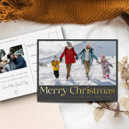 Elegant Kerstmis Goud Folie & Foto Folie Feestdagen Briefkaart