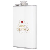 Elegant Kerstmis Goud & Rood Design Heupfles (Links)