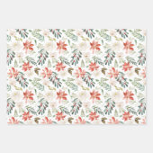 Elegant Kerstmis Holly Berries Holiday Patronen Inpakpapier Vel (Voorkant 3)