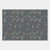 Elegant Kerstmis Holly Berries Holiday Patronen Inpakpapier Vel (Voorkant 2)