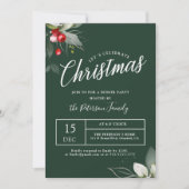 Elegant Kerstmis Holly Berry Greenery Kaart (Voorkant)