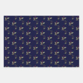 Elegant Kerstmis Holly Gold Green Red Berries Inpakpapier Vel (Voorkant 3)