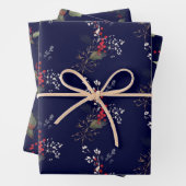 Elegant Kerstmis Holly Gold Green Red Berries Inpakpapier Vel (In situ)