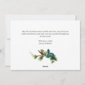 Elegant Kerstmis Holly Pine 5 Foto Holiday Kaart (Achterkant)
