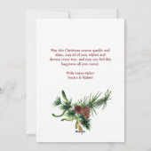 Elegant Kerstmis Holly Pine Photo Holiday Card Feestdagenkaart (Achterkant)