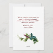 Elegant Kerstmis Holly Pine Photo Holiday Card Feestdagenkaart (Achterkant)