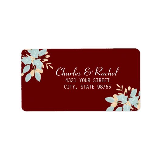 Elegant Kerstmis Holly Winter Botanicals Etiket (Voorkant)