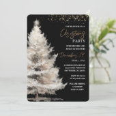 Elegant Kerstmis in Zwart & Goud Kaart (Staand voorkant)
