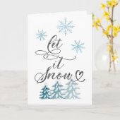 Elegant Kerstmis Laat het sneeuwen sneeuwvlokken Kaart (Gele Bloem)