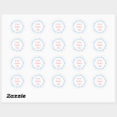 Elegant kerstmis met blauw hart ronde sticker (Vel)