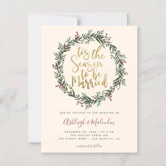 Elegant Kerstmis met de zegen Magnetische Uitnodiging (Voorkant)