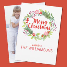 Elegant Kerstmis met foto-holiday-kaart