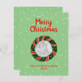 Elegant kerstmis met greenery aangepaste foto Hol Feestdagenkaart (Voorkant / Achterkant)