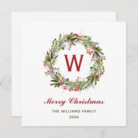 Elegant Kerstmis met grote familie Kaart (Voorkant / Achterkant)