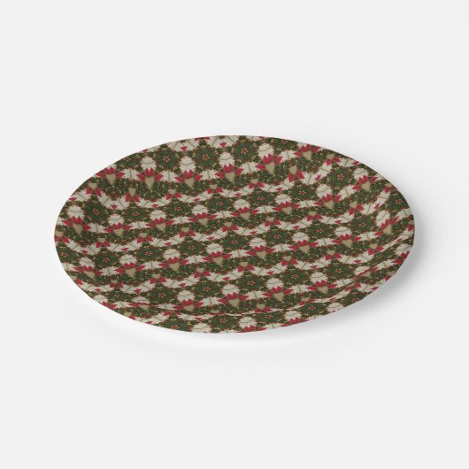 Elegant Kerstmis met Kaleidoscoop Star Green Papieren Bordje (Gekanteld)