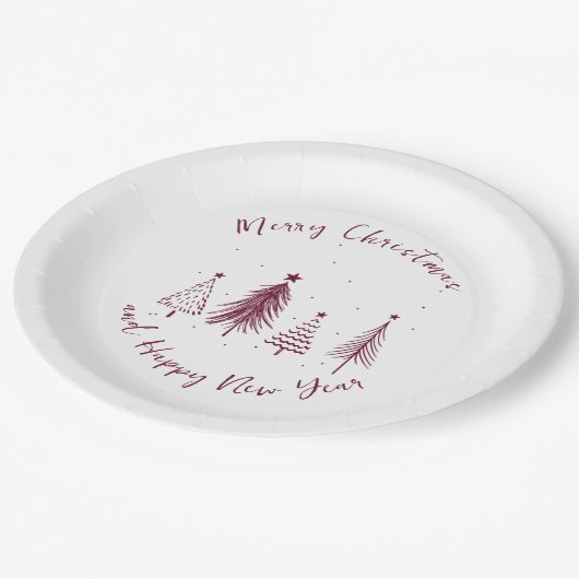 Elegant Kerstmis met kerstbomen Papieren Bordje (Gekanteld)