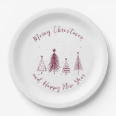 Elegant Kerstmis met kerstbomen Papieren Bordje (Voorkant)