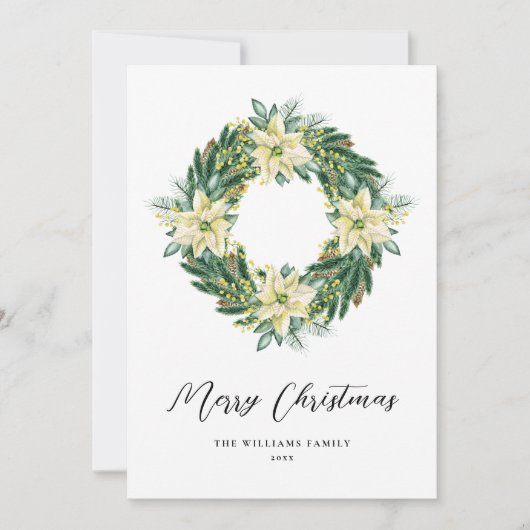 Elegant Kerstmis met niet-fotofeestdag Kaart (Voorkant)