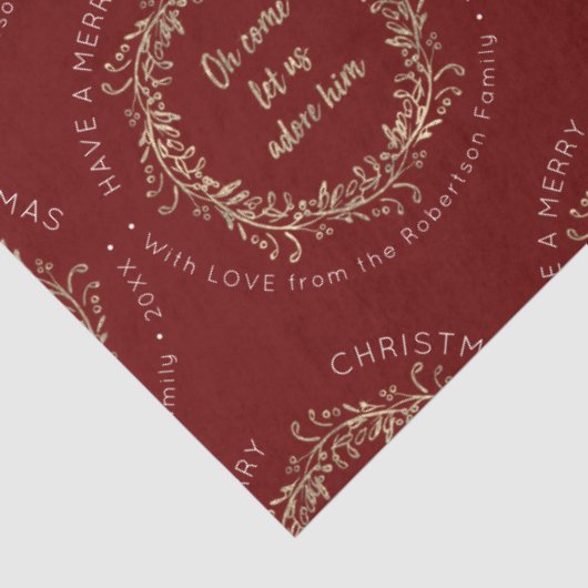 Elegant Kerstmis met rode gouden kerst Tissuepapier (Detail)