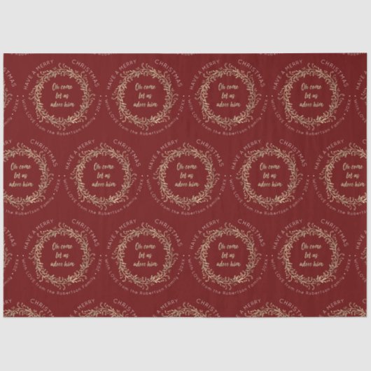 Elegant Kerstmis met rode gouden kerst Tissuepapier (Voorkant)