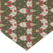 Elegant Kerstmis met rode groene Kaleidoscoop Korte Tafelloper (Hoek)