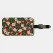 Elegant Kerstmis met rode groene kaleidoscopie Bagagelabel (Achterkant horizontaal)