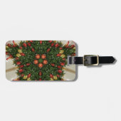 Elegant Kerstmis met rode groene kaleidoscopie Bagagelabel (Voorkant horizontaal)