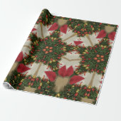 Elegant Kerstmis met rode groene kaleidoscopie Cadeaupapier (Uitgerold)