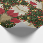 Elegant Kerstmis met rode groene kaleidoscopie Cadeaupapier (Hoek)