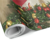 Elegant Kerstmis met rode groene kaleidoscopie Cadeaupapier (Rol Hoek)