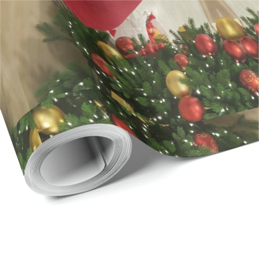 Elegant Kerstmis met rode groene kaleidoscopie Cadeaupapier (Rol Hoek)