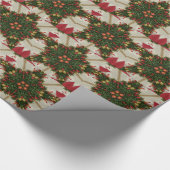 Elegant Kerstmis met rode groene kaleidoscopie Cadeaupapier (Hoek)