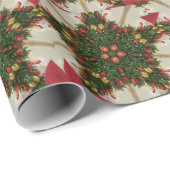 Elegant Kerstmis met rode groene kaleidoscopie Cadeaupapier (Rol Hoek)