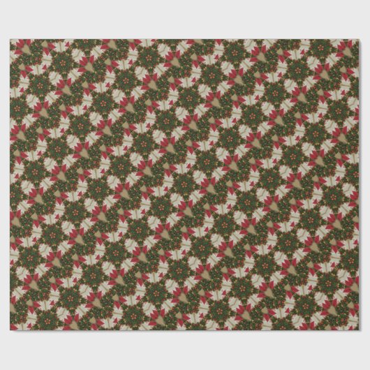 Elegant Kerstmis met rode groene kaleidoscopie Cadeaupapier (Vlak)