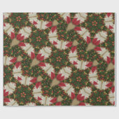 Elegant Kerstmis met rode groene kaleidoscopie Cadeaupapier (Vlak)