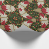Elegant Kerstmis met rode groene kaleidoscopie Cadeaupapier (Hoek)