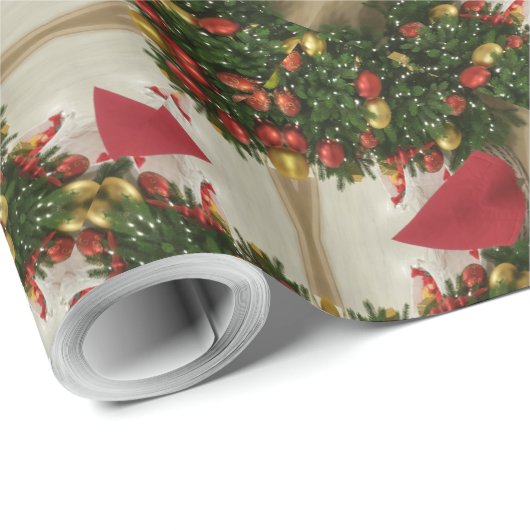 Elegant Kerstmis met rode groene kaleidoscopie Cadeaupapier (Rol Hoek)