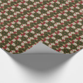 Elegant Kerstmis met rode groene kaleidoscopie Cadeaupapier (Hoek)