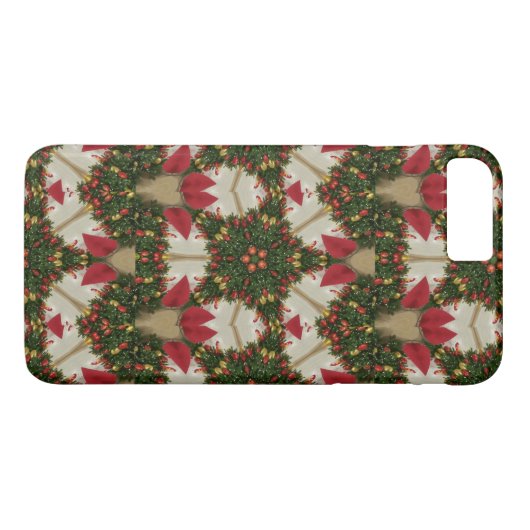 Elegant Kerstmis met rode groene kaleidoscopie Case-Mate iPhone Case (Achterkant (Horizontaal))