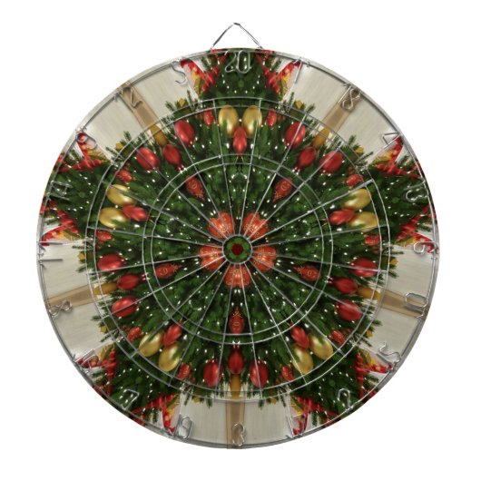 Elegant Kerstmis met rode groene kaleidoscopie Dartbord (Voorkant)