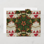 Elegant Kerstmis met rode groene kaleidoscopie Feestdagenkaart (Voorkant / Achterkant)