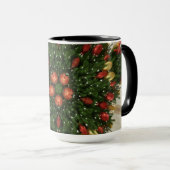 Elegant Kerstmis met rode groene kaleidoscopie Mok (Voorkant rechts)