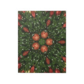 Elegant Kerstmis met rode groene kaleidoscopie Notitieblok (Linkerzijde)
