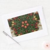 Elegant Kerstmis met rode groene kaleidoscopie Rechthoekige Sticker (Envelop)