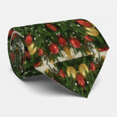 Elegant Kerstmis met rode groene kaleidoscopie Stropdas (Opgerold)