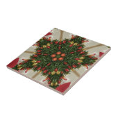 Elegant Kerstmis met rode groene kaleidoscopie Tegeltje (Zijkant)