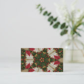 Elegant Kerstmis met rode groene kaleidoscopie Visitekaartje (Staand voorkant)