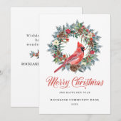 Elegant Kerstmis met rode kardinaal Corporate Feestdagenkaart (Voorkant / Achterkant)